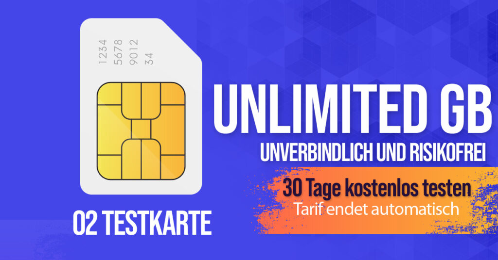 o2 Testkarte: Jetzt das 5G-Netz 30 Tage kostenlos und unverbindlich testen!