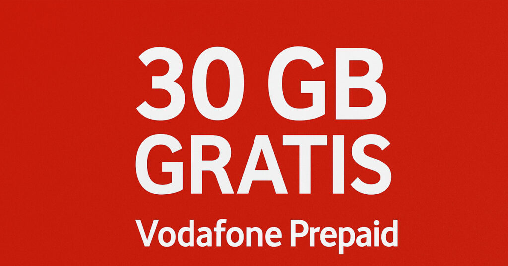Vodafone Prepaid: 3x 30 GB 5G komplett kostenlos – ohne Vertragsbindung!