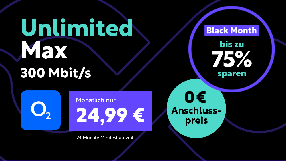 o2 Mobile Unlimited Max: Unbegrenztes 5G mit bis zu 300 Mbit/s für nur 24,99 € monatlich!