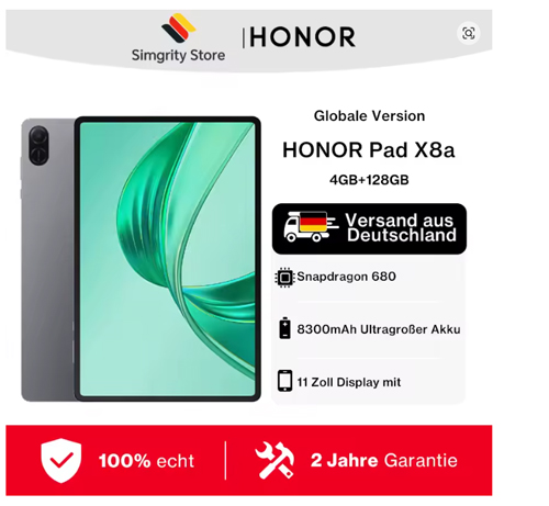 HONOR Pad X8a (11 Zoll) für nur 79,49 € – Mega-Deal bei AliExpress! (mit Code BFDE15)