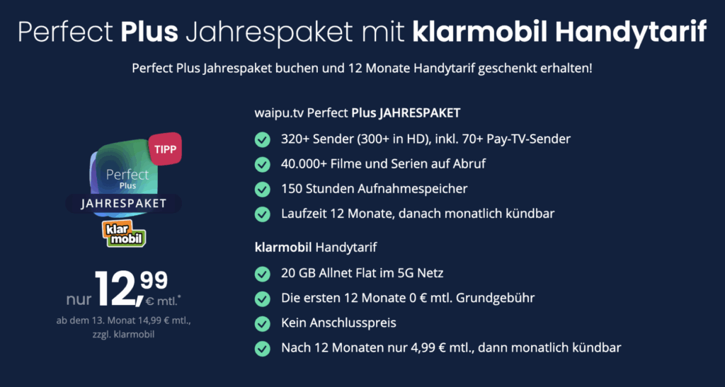 paket-klarmobil-04-11-2025-1024x547 waipu.tv Herbst-Highlight: Perfect Plus inkl. 1 Jahr Handytarif im D-Netz geschenkt!