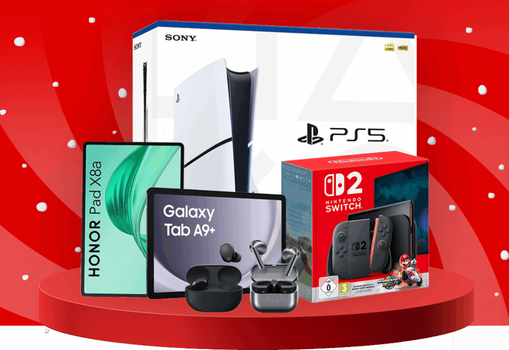 MediaMarkt Tarifwelt Weihnachts-Gewinnspiel: PS5, Switch 2 & mehr gewinnen