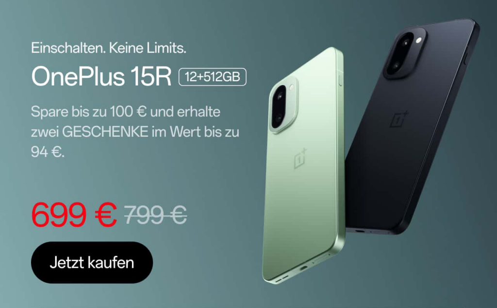 OnePlus 15R im OnePlus Shop bestellbar: Reduziert mit Gratis-Zubehör!
