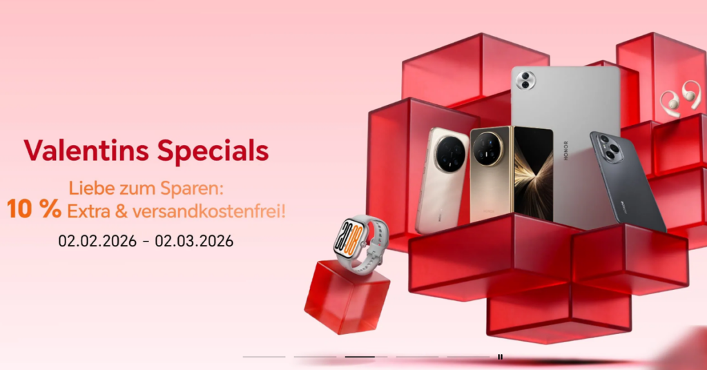 HONOR Valentins-Special 2026: 10 % Extra-Rabatt & Top-Deals bis 02.03.