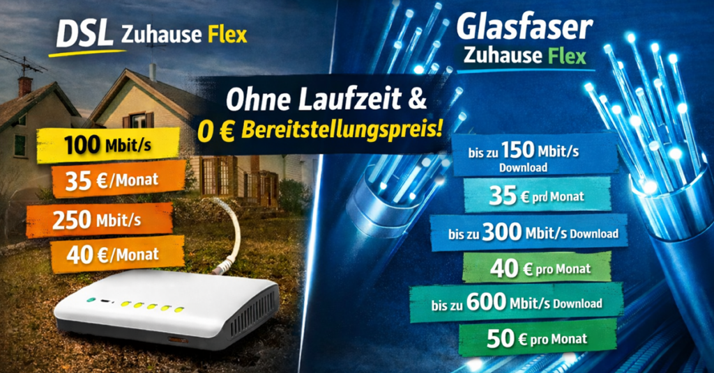 congstar Zuhause Flex: Flexibles DSL & Glasfaser-Internet ohne Laufzeit