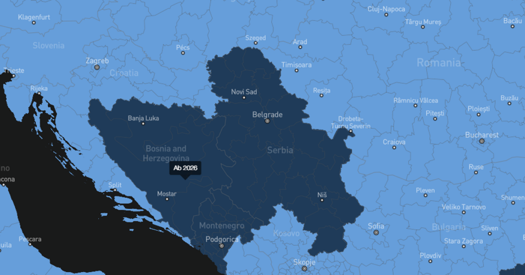 Starlink in Bosnien-Herzegowina, Serbien & Montenegro ab 2026 – was steckt hinter dem neuen Status?