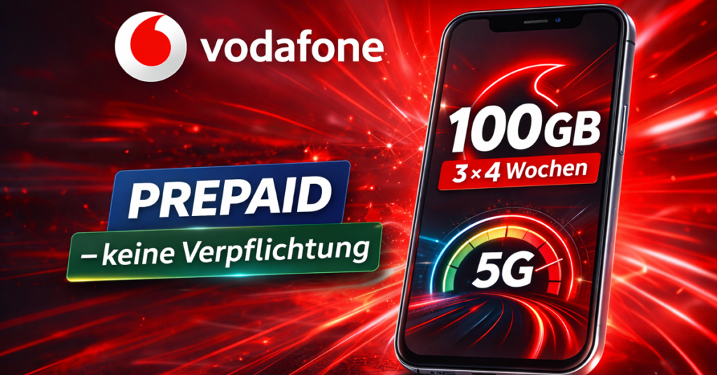 Kostenlose eSIM sichern: Vodafone Prepaid mit 3×100 GB gratis nutzen