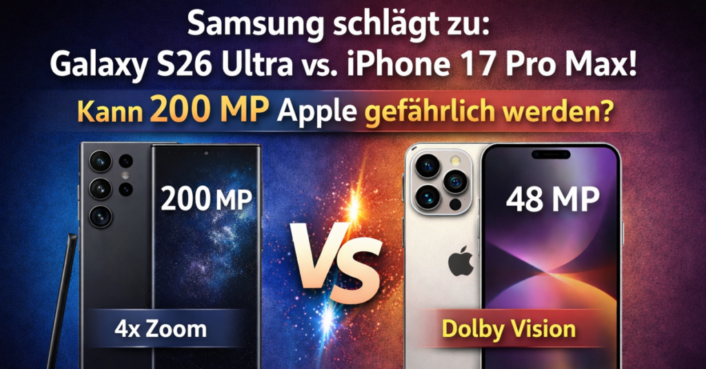 Samsung Galaxy S26 Ultra vs. iPhone 17 Pro Max: Kamera-Gigant gegen Apple-Video-König