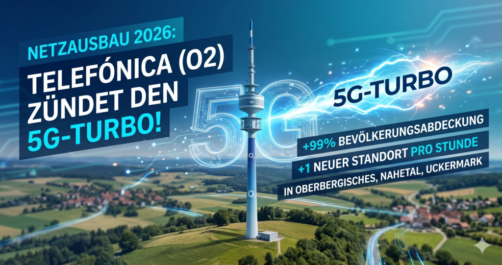 Netzausbau 2026: Telefónica (O2) zündet den 5G-Turbo in ganz Deutschland