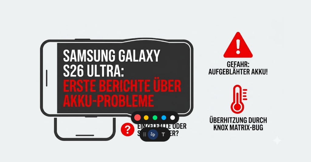 Samsung Galaxy S26 Ultra: Erste Berichte über aufgeblähte Akkus schüren Sorgen