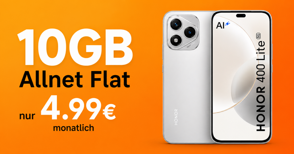 Honor 400 Lite mit Vertrag: 256GB für nur 4.99€ monatlich!