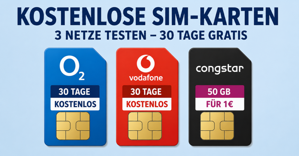 Kostenlose SIM-Karten 2026: Mit diesen 3 Testkarten kannst du Mobilfunknetze gratis testen