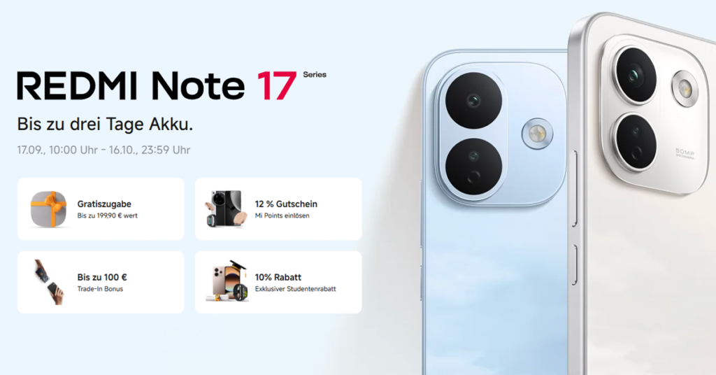 REDMI Note 17 Serie startet: Early-Bird-Preise und attraktive Launch-Angebote