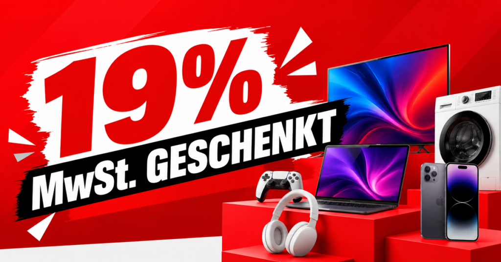 19% MwSt. geschenkt bei MediaMarkt – Aktion vom 1. bis 5. Oktober 2026