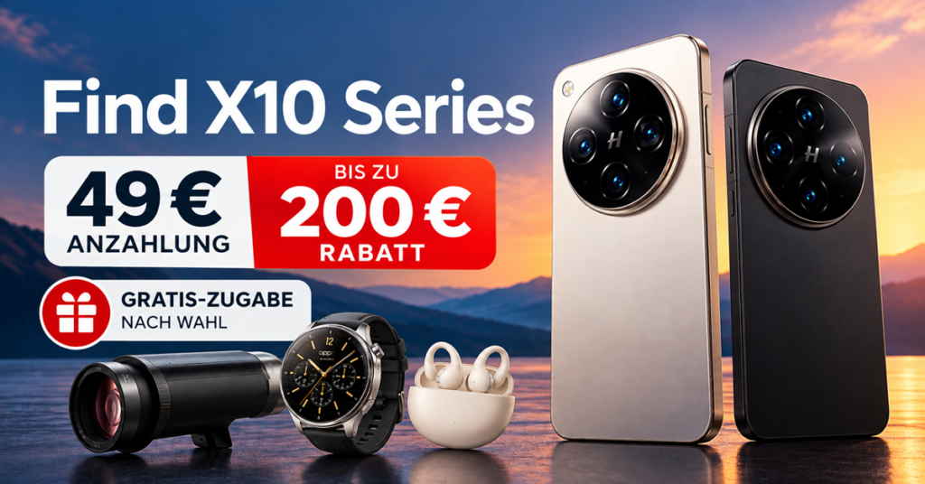 OPPO Find X10 Series: Für 49 € bis zu 200 € Rabatt und Gratis-Zugabe sichern