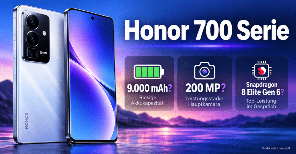 Honor 700 Serie: Leak verspricht 9.000-mAh-Akku, 200-MP-Kamera und Snapdragon-Power