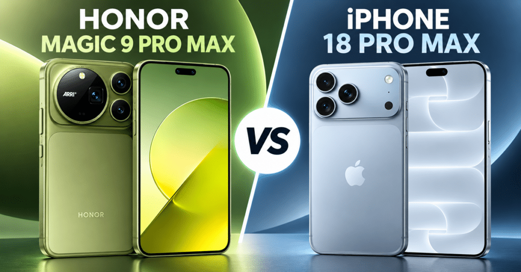 Honor Magic 9 Pro Max vs. iPhone 18 Pro Max: 8.800 mAh und ARRI gegen A20 Pro und variable Blende