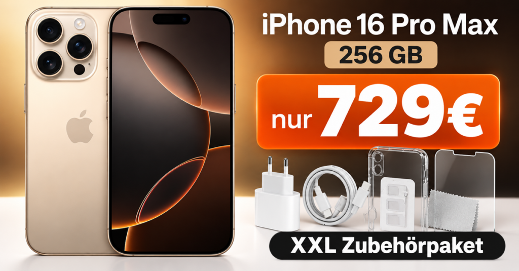 iPhone 16 Pro Max für nur 729€: eBay-Deal mit 256 GB und XXL-Zubehör