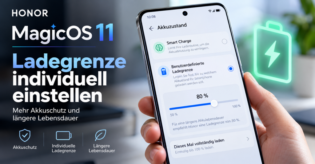MagicOS 11: Honor lässt Nutzer künftig die Ladegrenze des Akkus selbst bestimmen