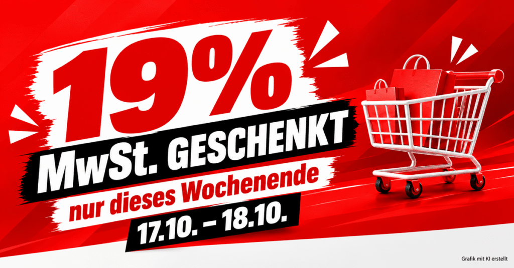 MediaMarkt startet erneut die 19%-MwSt.-Aktion: Nur dieses Wochenende sparen