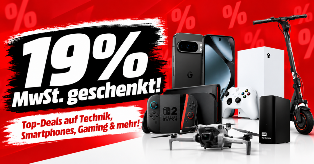 MediaMarkt 19%-MwSt.-Aktion: Diese 6 Technik-Deals sind aktuell besonders spannend