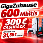 Vodafone Kabel-Internet bei MediaMarkt: 600 Mbit/s mit 300€ Cashback – günstiger als 300 Mbit/s!